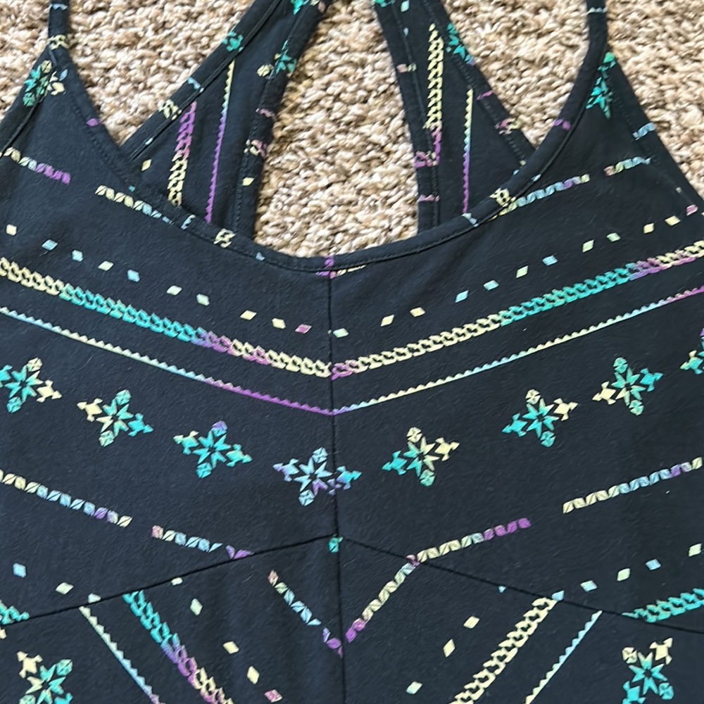 PATAGONIA Spright Dress, Women’s Medium, Black w/ Multicolor Print - Picture 4 of 8